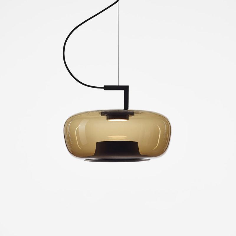 Model A ∅ 17.3″ x H 12″ / Dia 44cm x H 30.5cm / Black & Amber / Warm Light