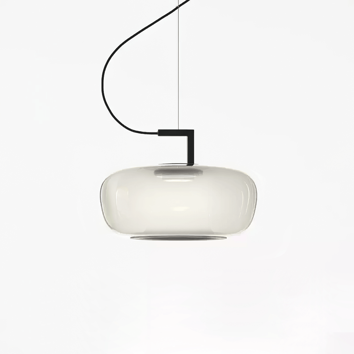 Model A ∅ 17.3″ x H 12″ / Dia 44cm x H 30.5cm / Black & Foggy white / Warm Light