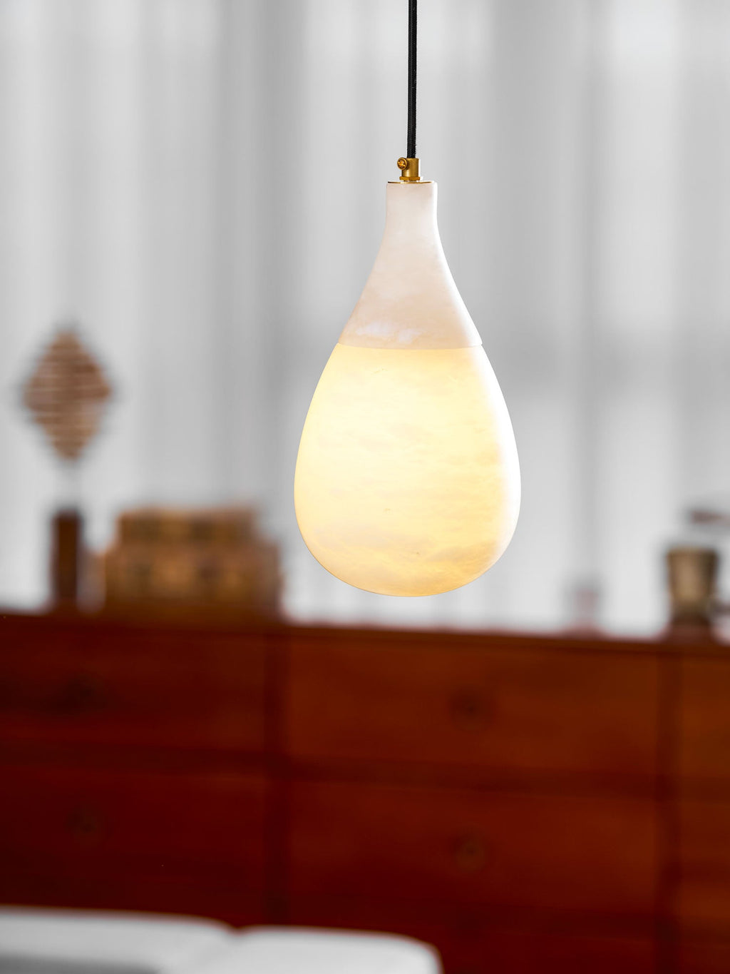 Alabaster Raindrop Pendant Light