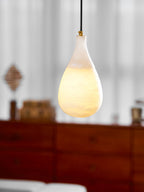 Alabaster Raindrop Pendant Light