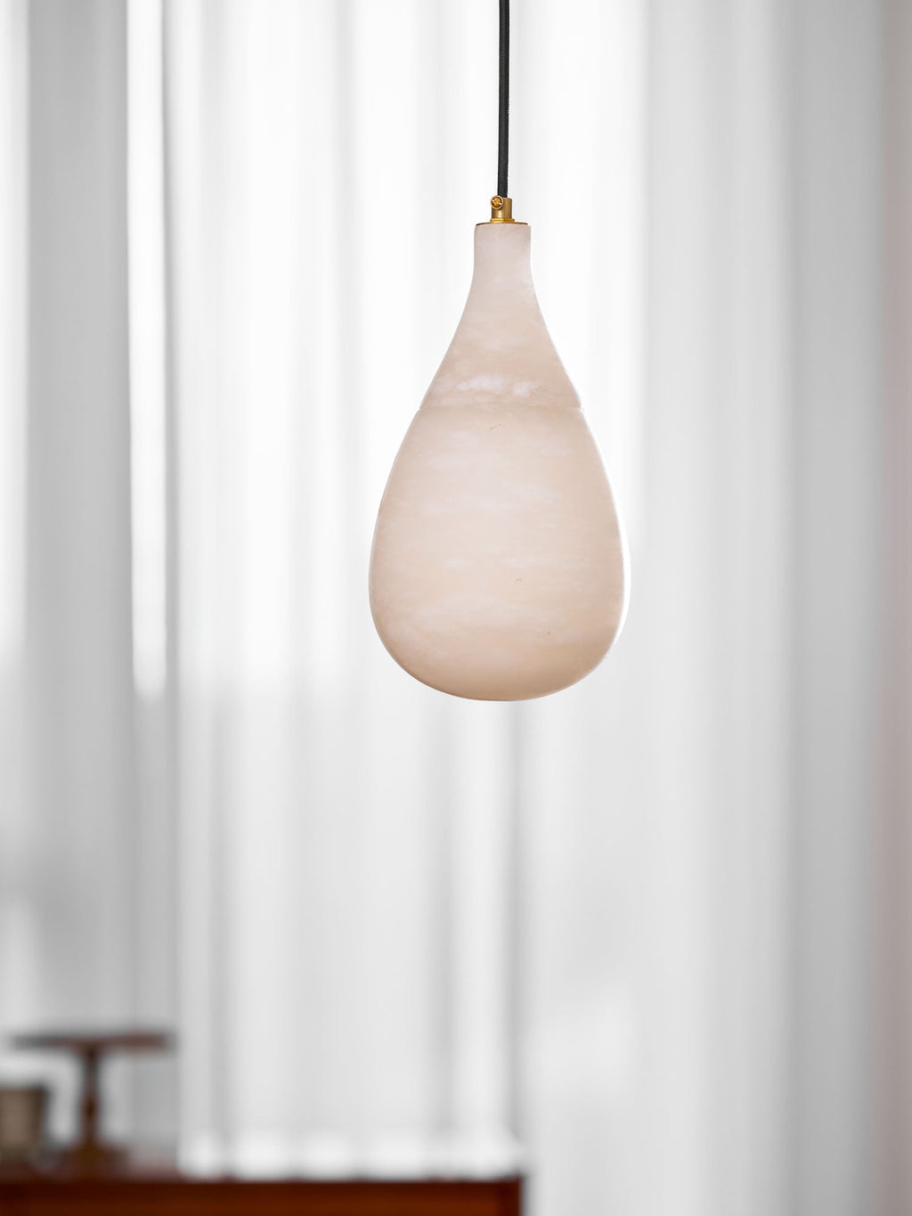 Alabaster Raindrop Pendant Light