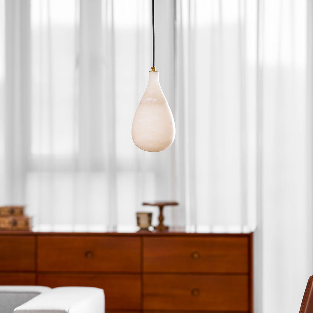 Alabaster Raindrop Pendant Light