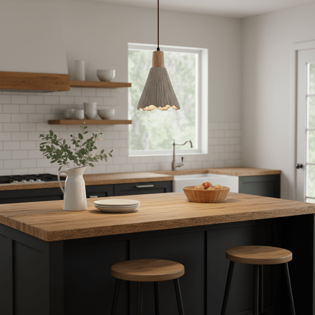 Concrete Pleated Pendant Lamp