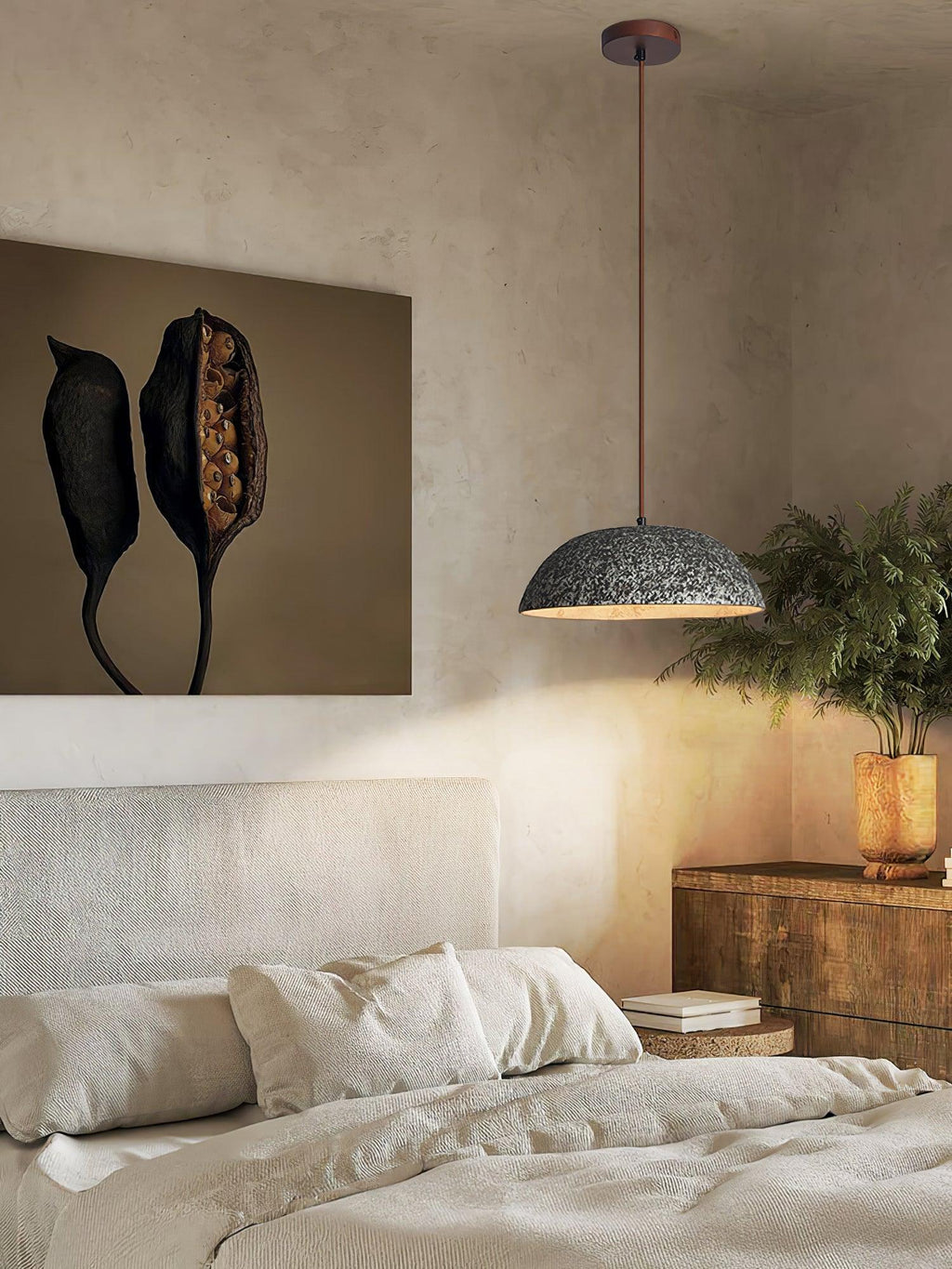 Half Dome Vintage Ceramic Pendant Lamp