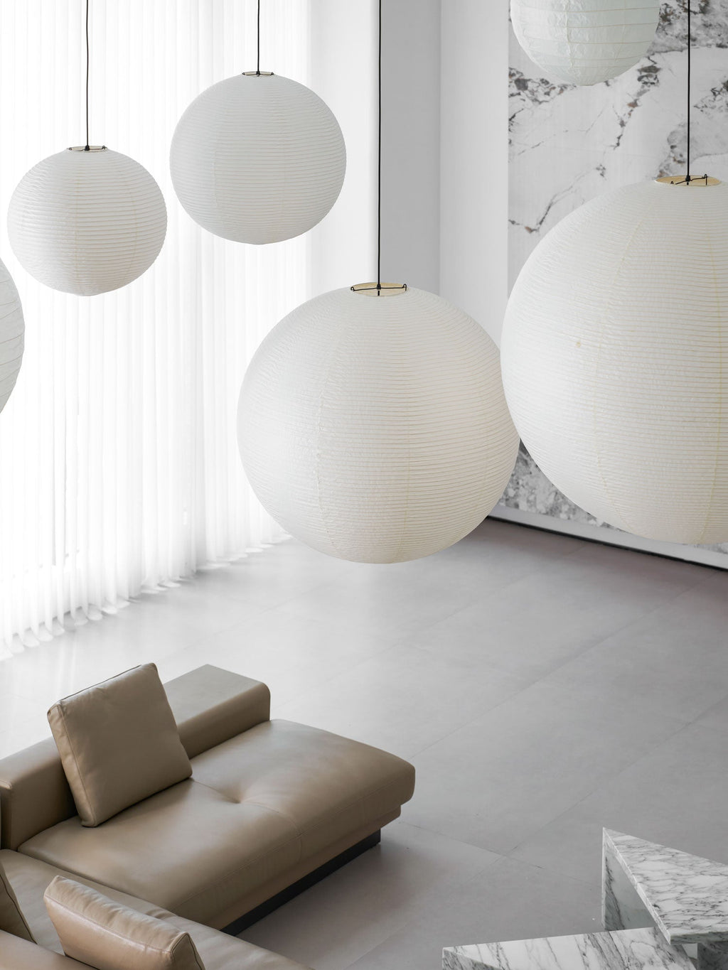 Washi Paper Round Series Pendant Lamp