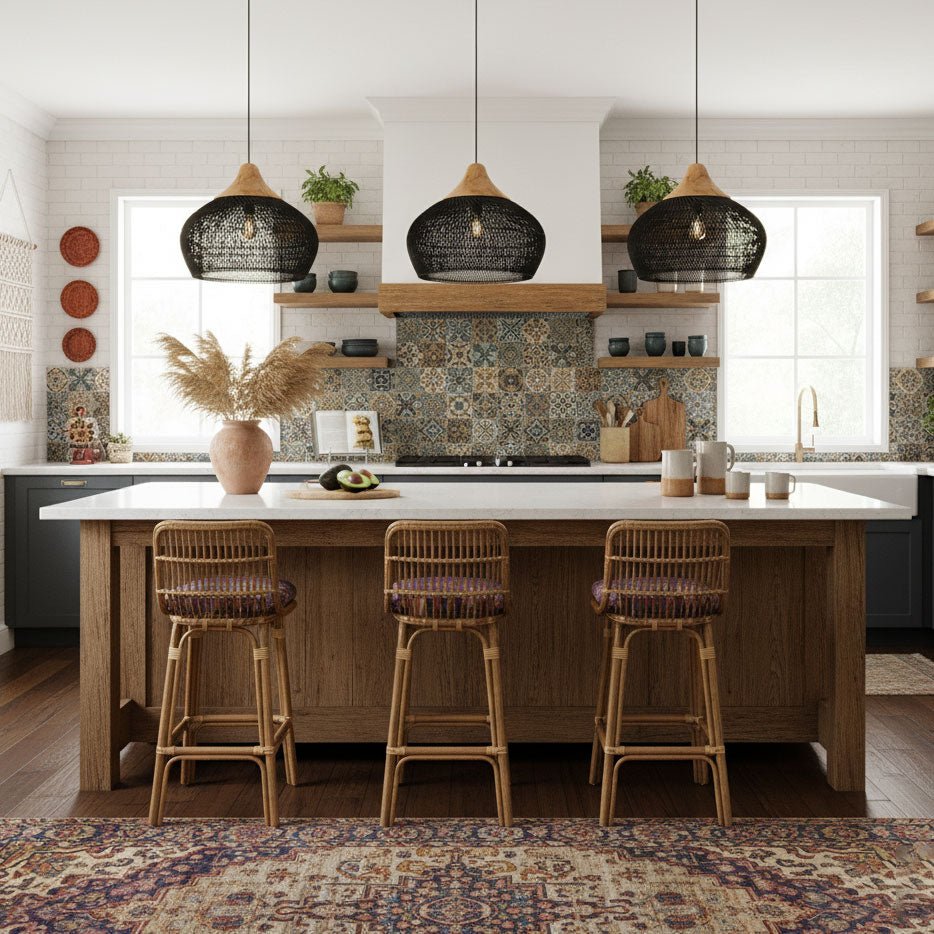 Braided Rattan Pendant Lamp