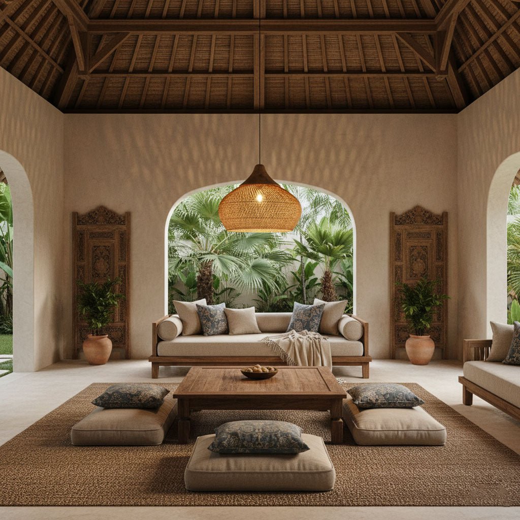 Braided Rattan Pendant Lamp