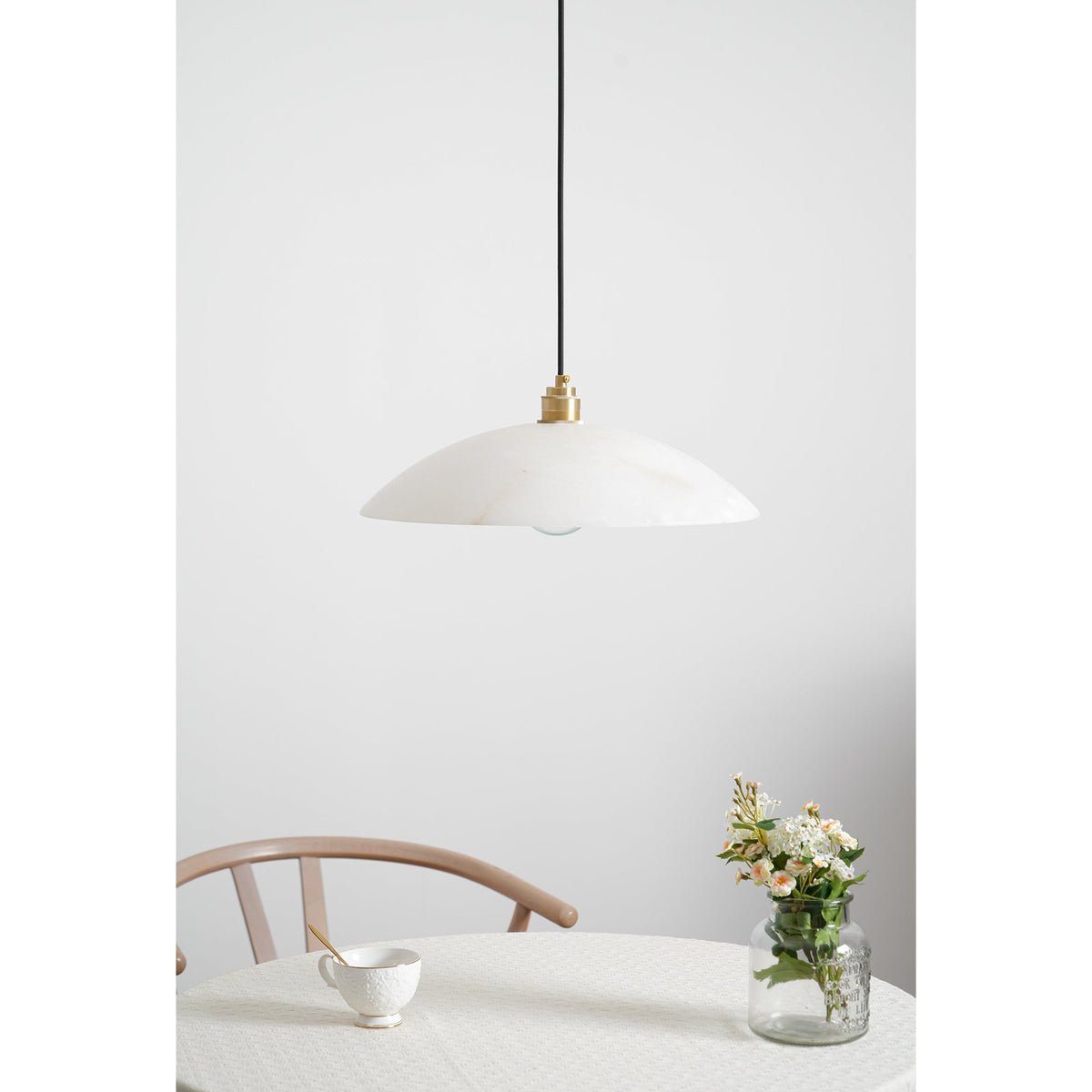 Alabaster Dome Pendant Lamp