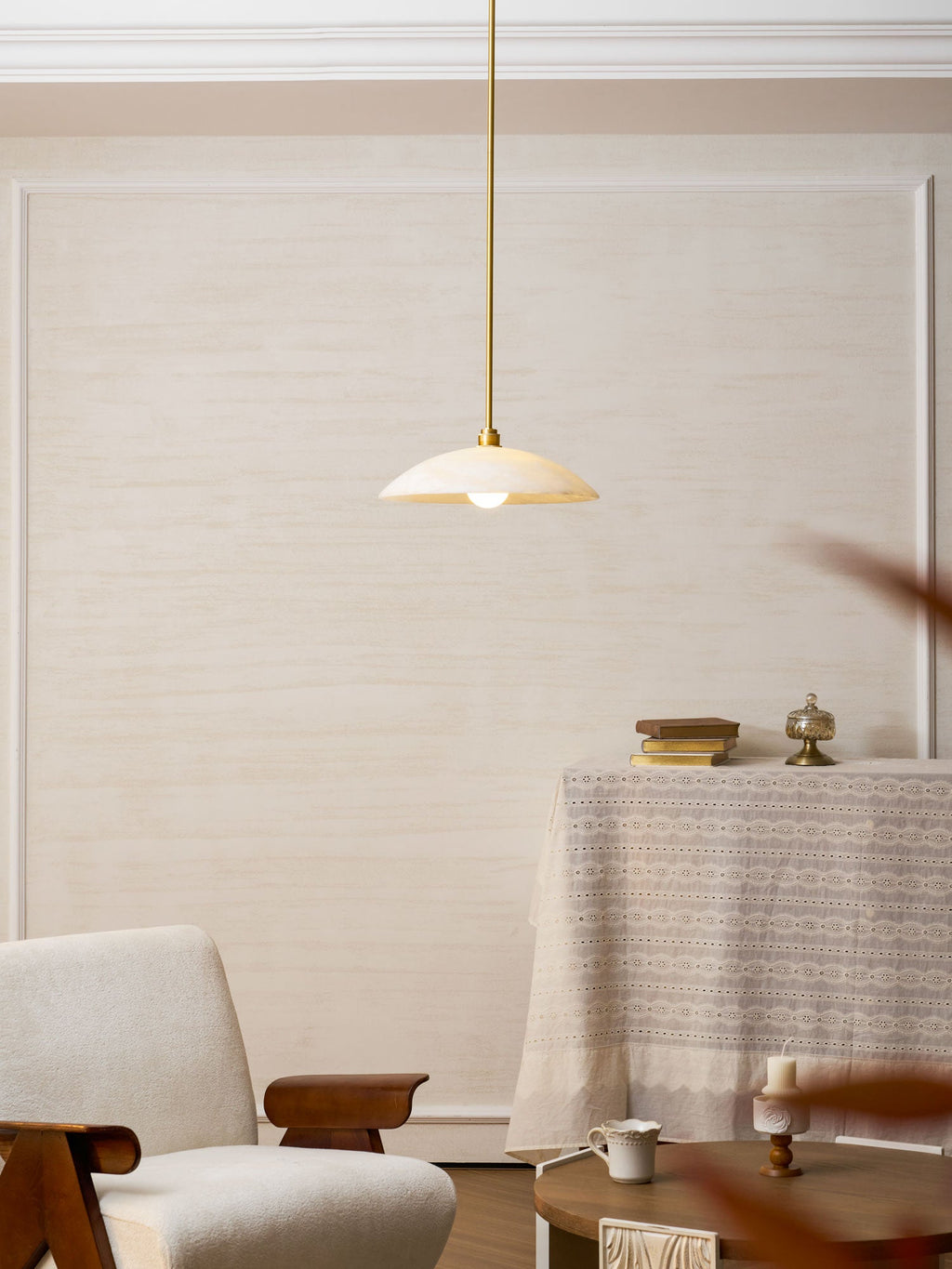 Alabaster Dome Pendant Lamp