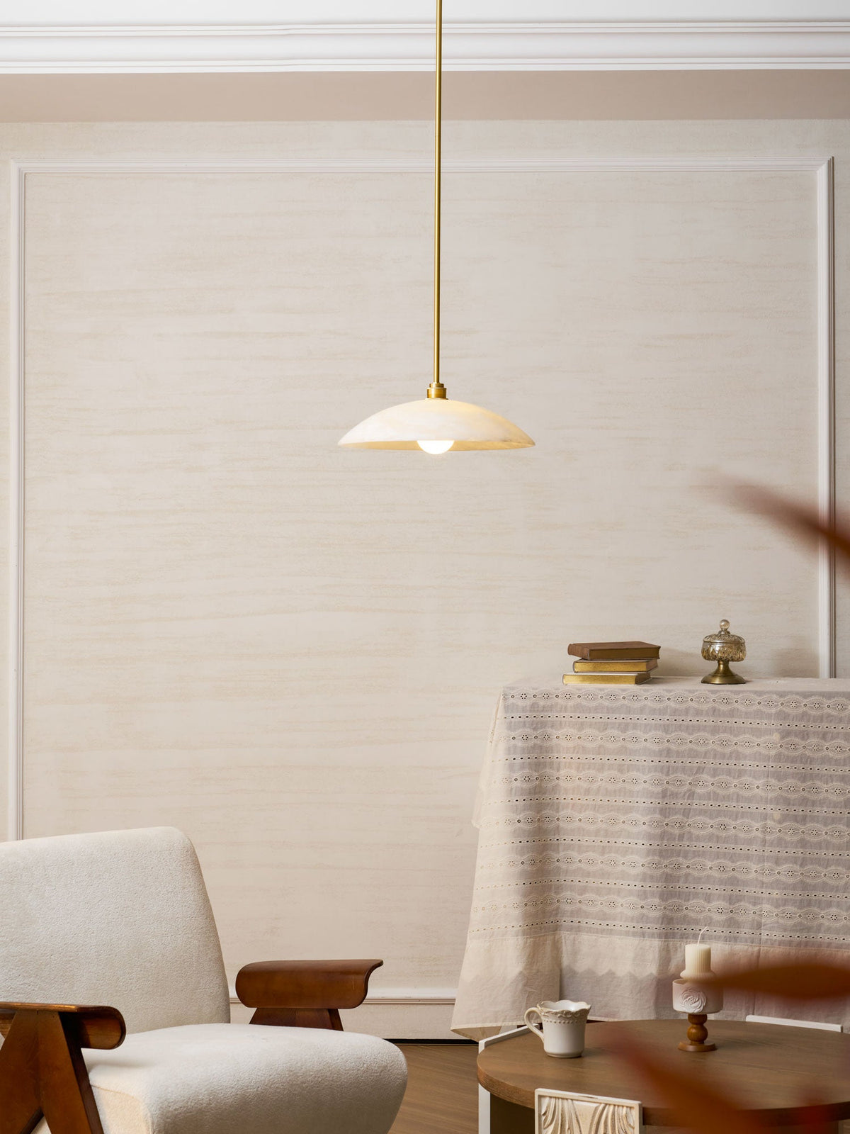 Alabaster Dome Pendant Lamp
