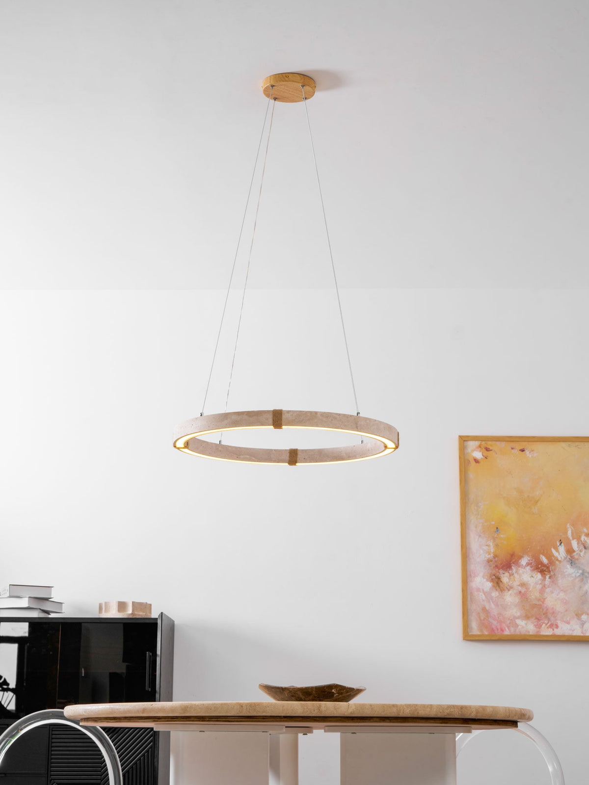 Circle Travertine Pendant Lamp
