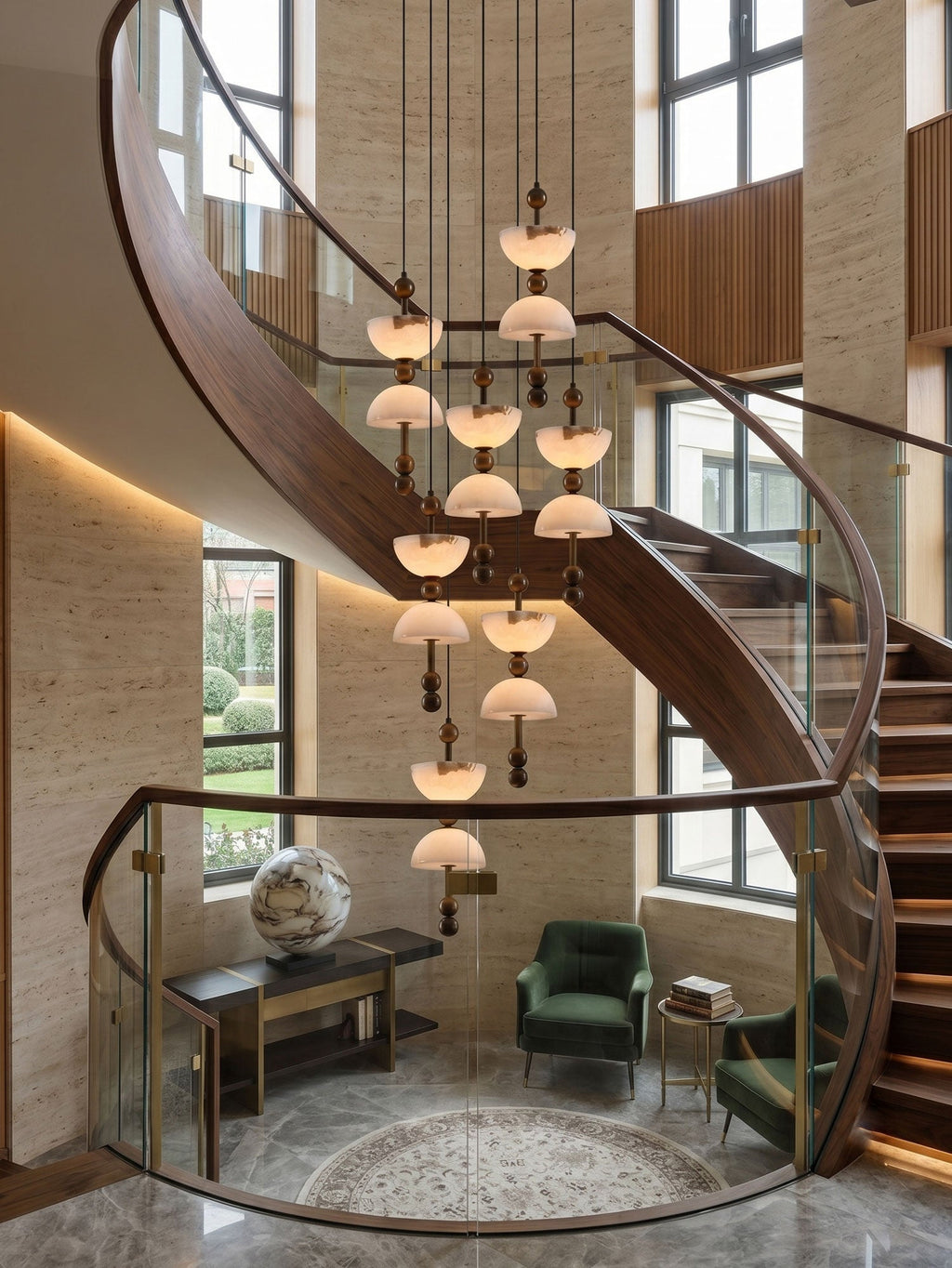 Duo Alabaster Pendant Lamp