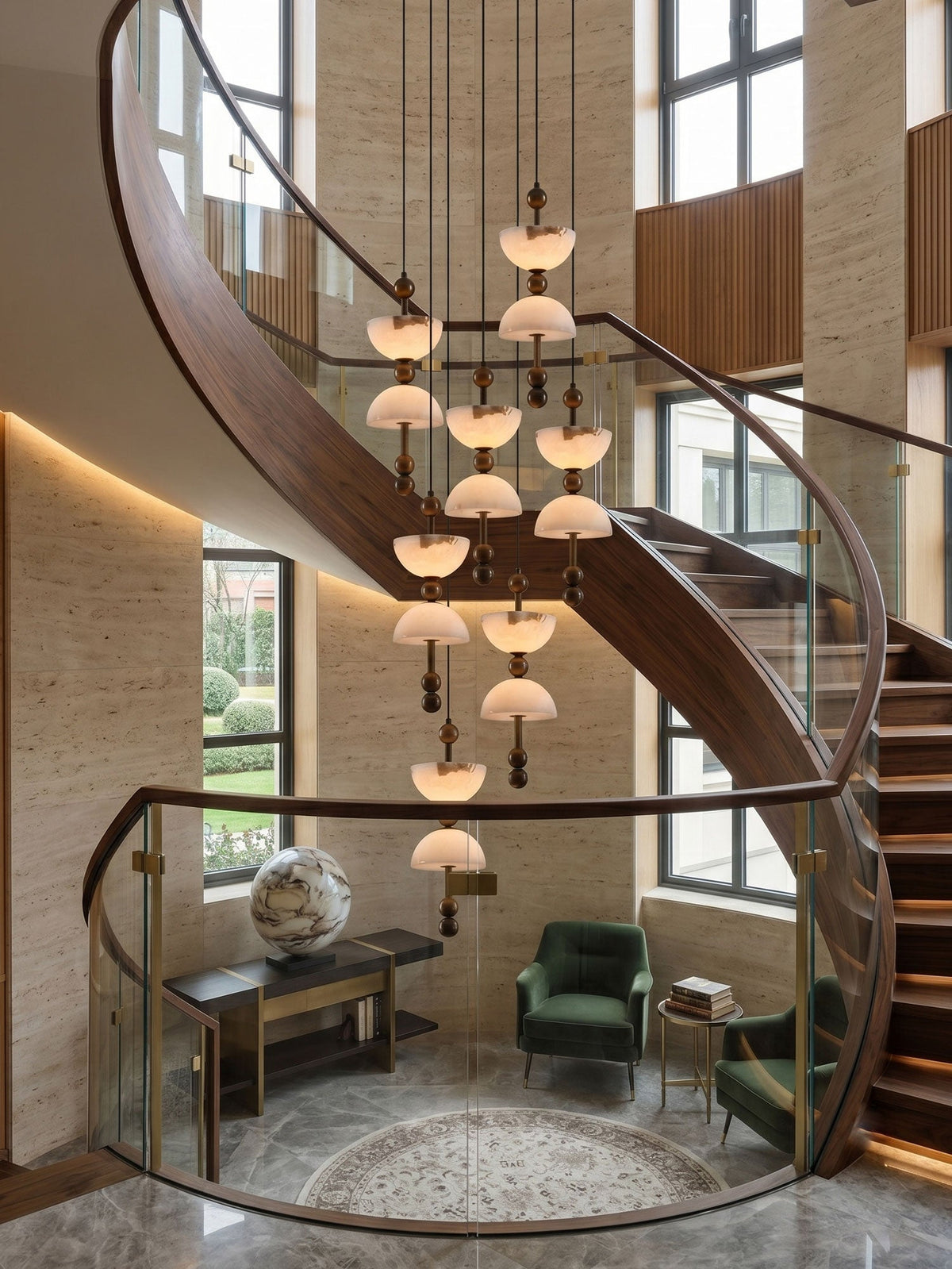 Duo Alabaster Pendant Lamp