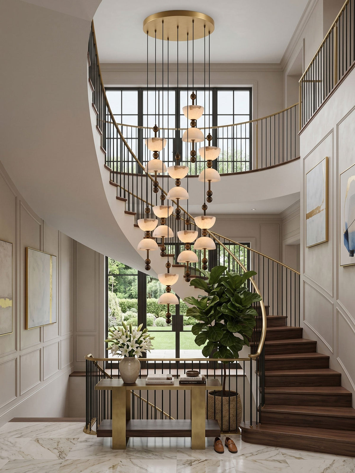 Duo Alabaster Pendant Lamp