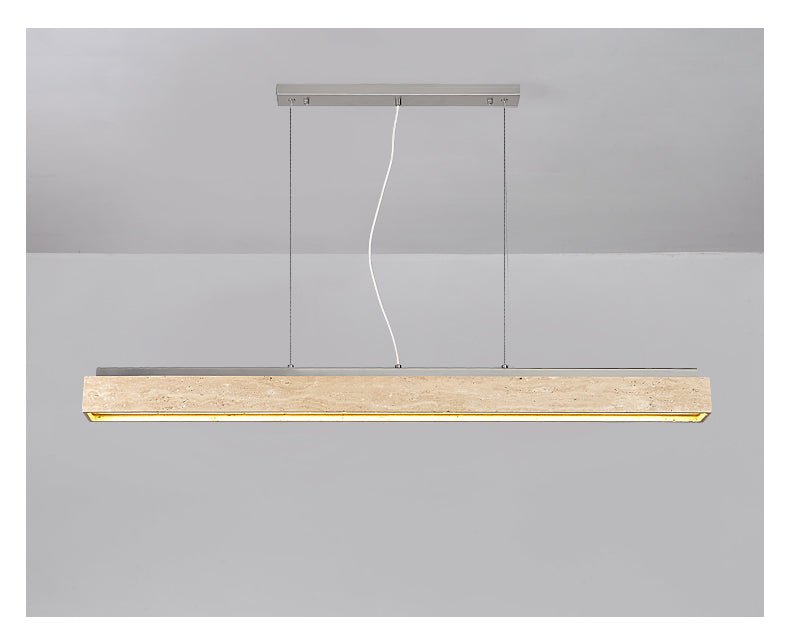 Linear Travertine Suspension Lamp
