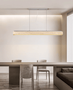 Linear Travertine Suspension Lamp