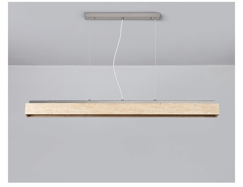 Linear Travertine Suspension Lamp