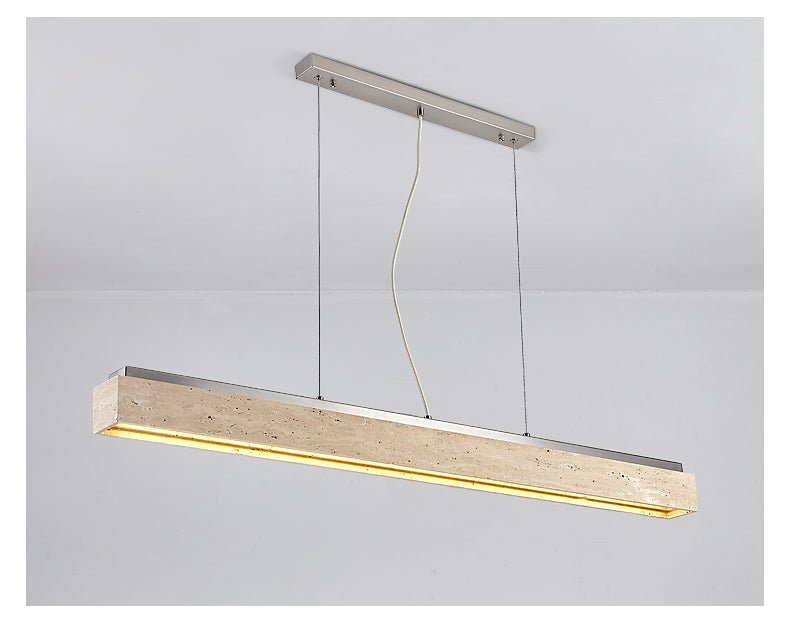 Linear Travertine Suspension Lamp