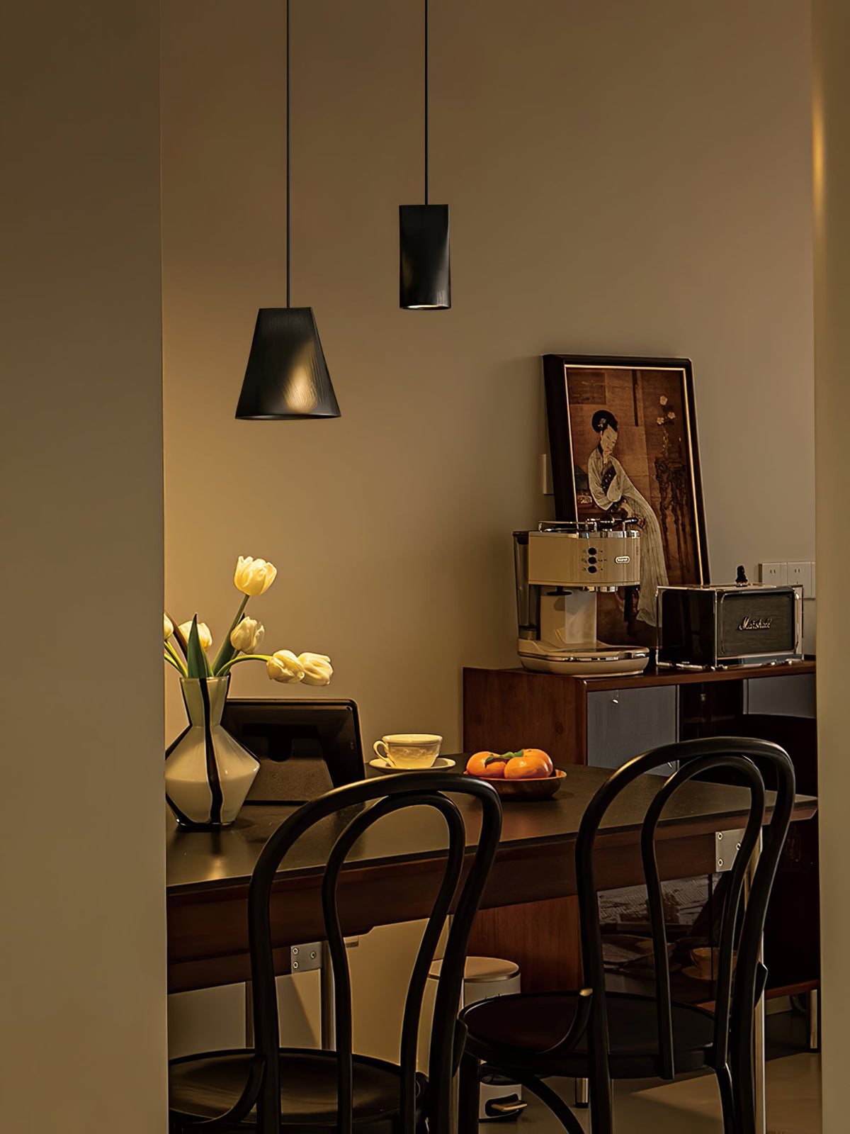 Nordic Tilted Wood Pendant Light