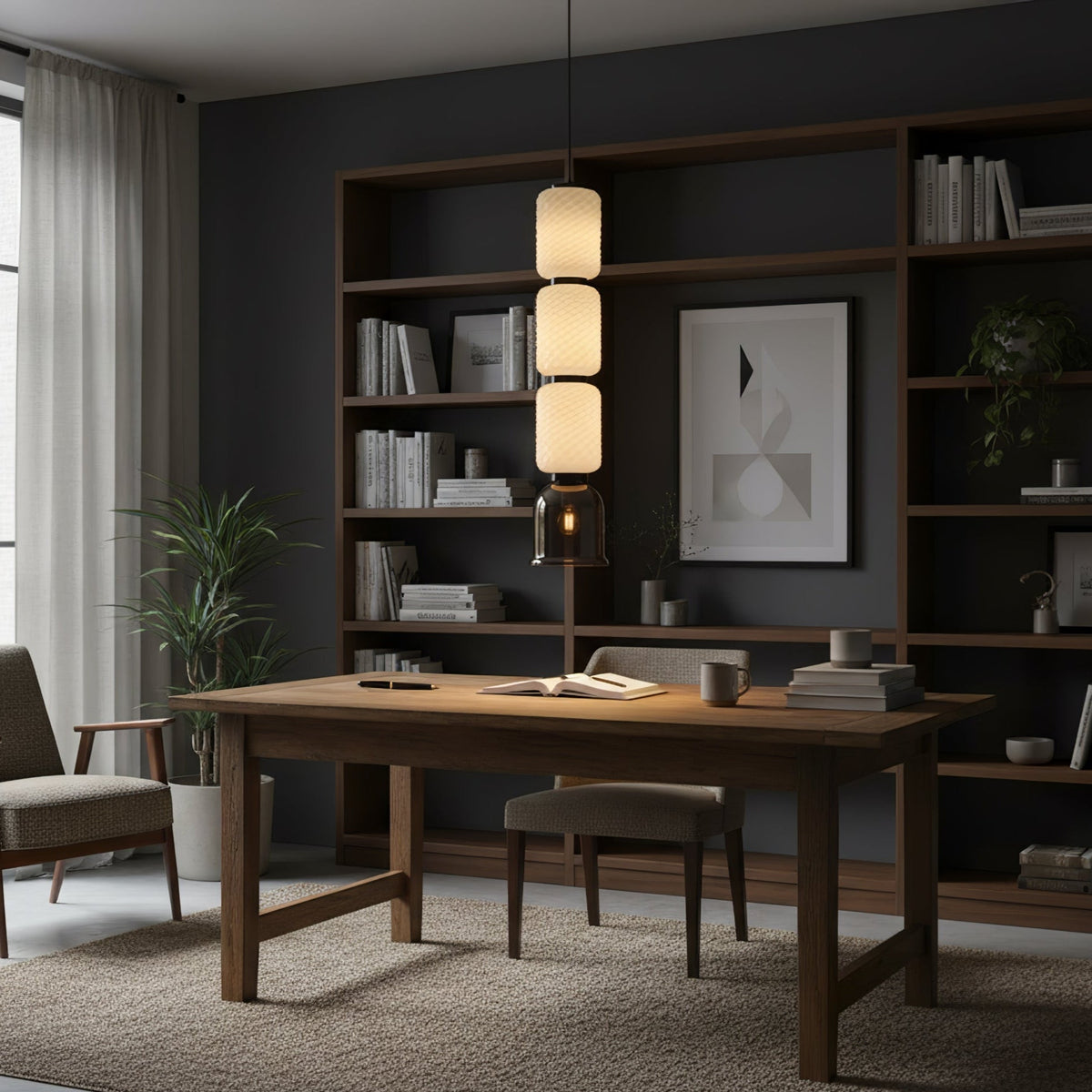 Textured Layered Glass Pendant Light