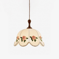 Embroidered Floral Fabric Pendant Light