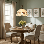 Embroidered Floral Fabric Pendant Light