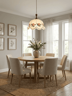 Embroidered Floral Fabric Pendant Light