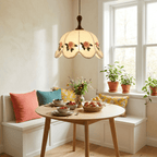 Embroidered Floral Fabric Pendant Light