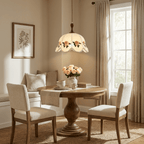 Embroidered Floral Fabric Pendant Light