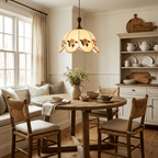 Embroidered Floral Fabric Pendant Light