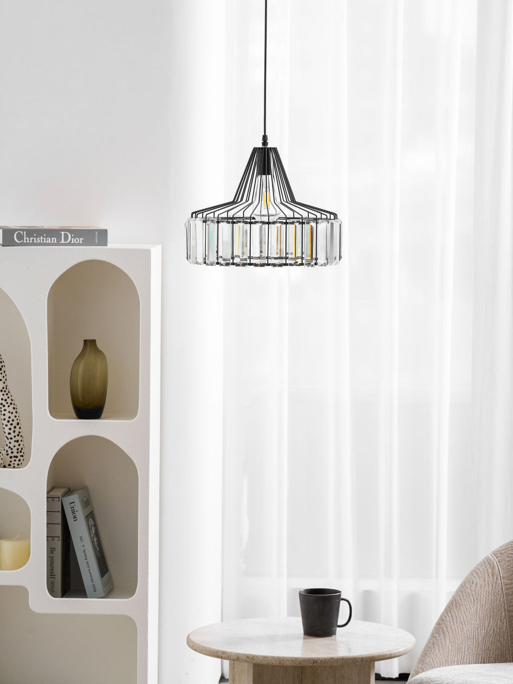 Crystal Drum Pendant Lamp