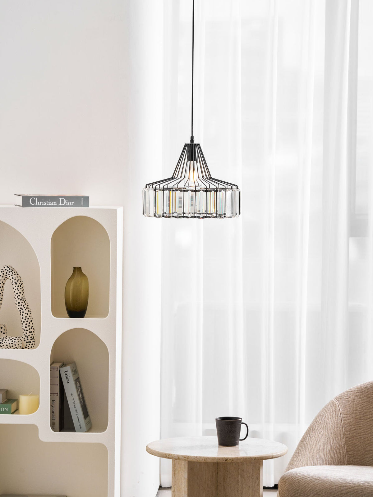 Crystal Drum Pendant Lamp