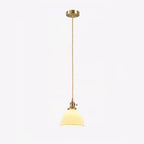 Brass Pleated Ceramic Pendant Lamp