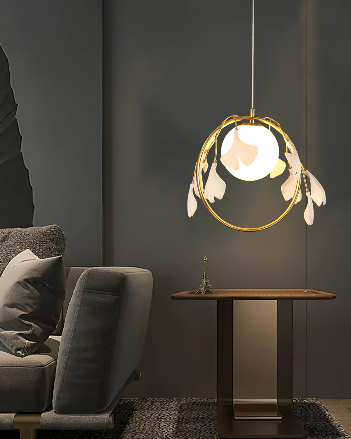 Gingko Halo Glass Pendant Lamp