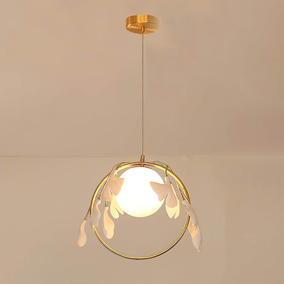 Gingko Halo Glass Pendant Lamp