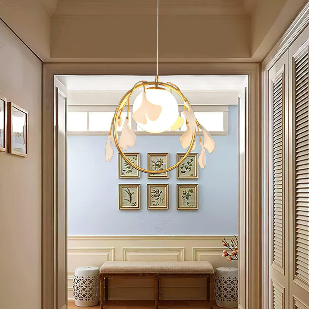 Gingko Halo Glass Pendant Lamp