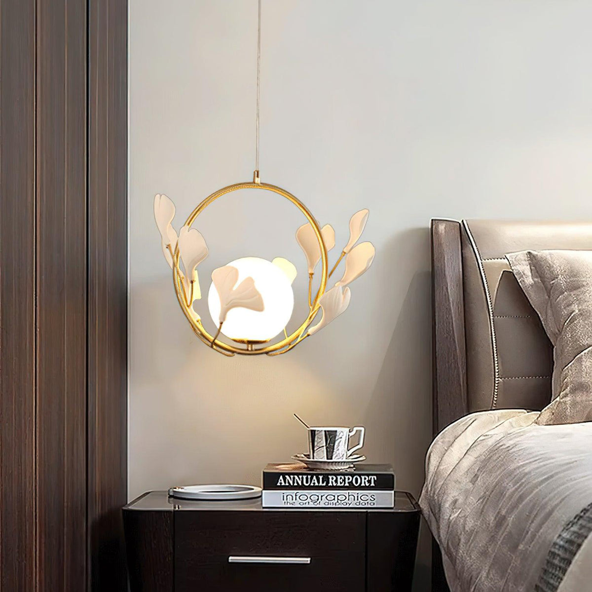 Gingko Halo Glass Pendant Lamp