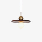 Flying Saucer Walnut Pendant Lamp