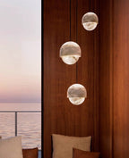 Lunar Dome Alabaster Pendant Light