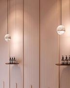 Lunar Dome Alabaster Pendant Light