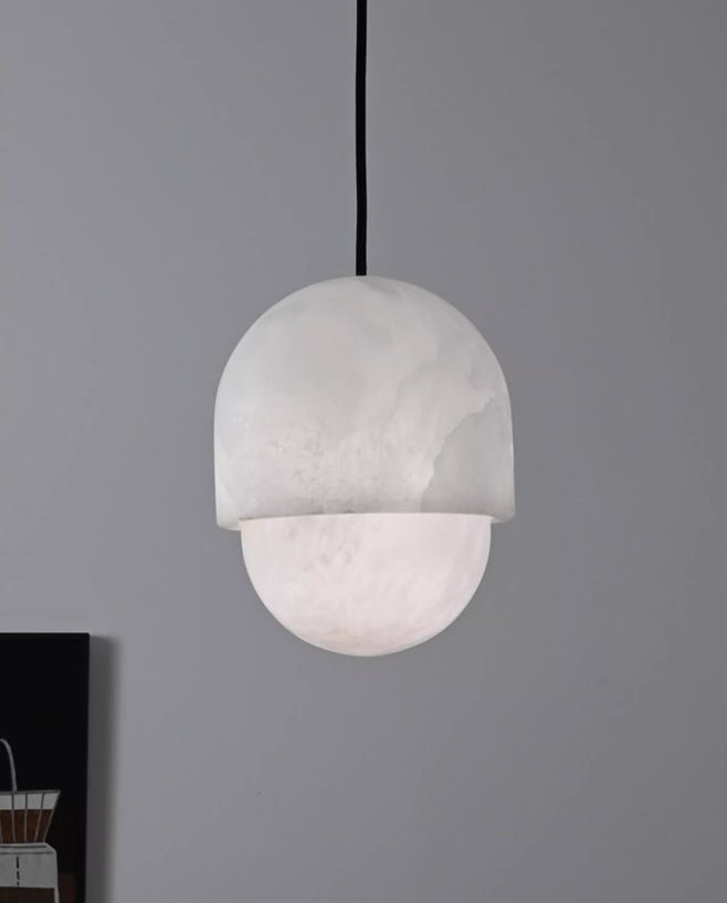 Lunar Dome Alabaster Pendant Light