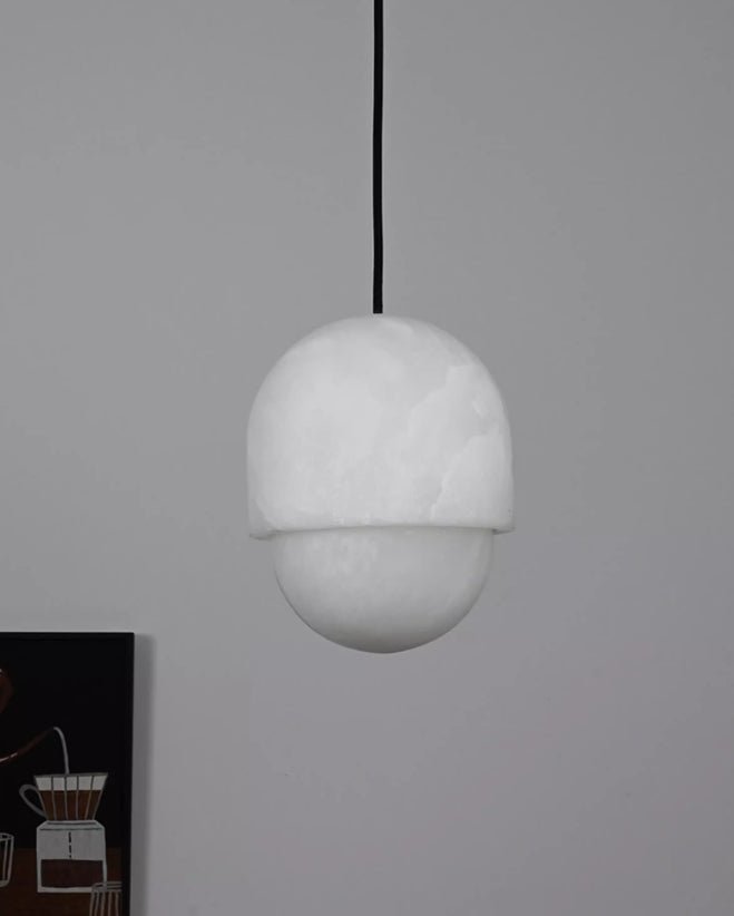 Lunar Dome Alabaster Pendant Light