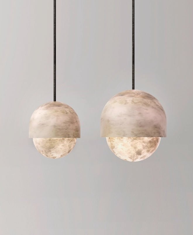 Lunar Dome Alabaster Pendant Light