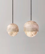 Lunar Dome Alabaster Pendant Light