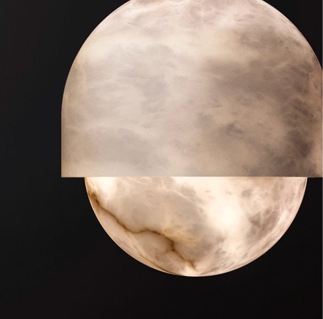 Lunar Dome Alabaster Pendant Light