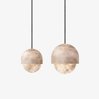 Lunar Dome Alabaster Pendant Light