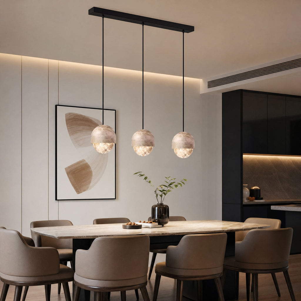 Lunar Dome Alabaster Pendant Light