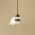 Floral Patterned Glass Pendant Light