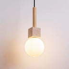 Travertine Cube Globe Pendant Light