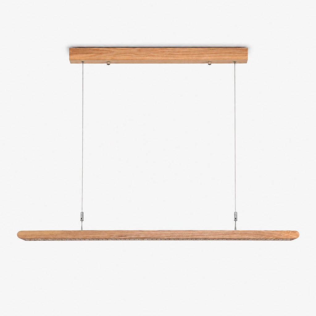 Dual Louver Wood Linear Pendant Lamp